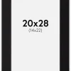 Passepartout Sort Standard (Hvid Kerne) 20x28 cm (14x22)