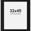 Passepartout Sort Standard (Hvid Kerne) 32x45 cm (24,4x29,48)
