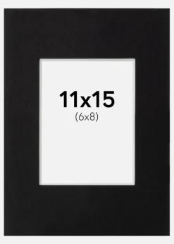 Passepartout Sort Standard (Hvid Kerne) 11x15 cm (6x8)