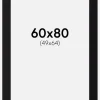 Passepartout Sort Standard (Hvid Kerne) 60x80 cm (49x64)