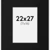 Passepartout Sort Standard (Hvid kerne) 22x27 cm (11x16)