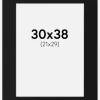 Passepartout Sort Standard (Hvid kerne) 30x38 cm (21x29)