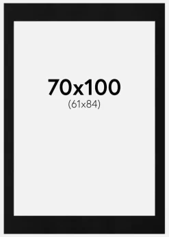 Passepartout Sort Standard (Hvid Kerne) 70x100 cm (61x84)