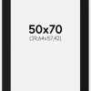 Passepartout Sort Standard (Hvid kerne) 50x70 cm (39,64x57,42)