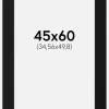 Passepartout Sort Standard (Hvid kerne) 45x60 cm (34,56x49,8)