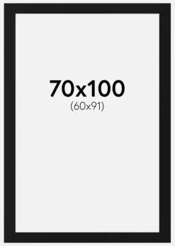 Passepartout Sort Standard (Hvid kerne) 70x100 cm (60x91)