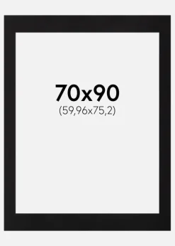 Passepartout Sort Standard (Hvid Kerne) 70x90 cm (59,96x75,2)