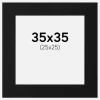 Passepartout Sort Standard (Hvid kerne) 35x35 cm (25x25)