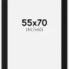 Passepartout Sort Standard (Hvid kerne) 55x70 cm (44,7x60)