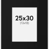 Passepartout Sort Standard (Hvid kerne) 25x30 cm (13x18)