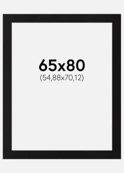 Passepartout Sort Standard (Hvid Kerne) 65x80 cm (54,88x70,12)