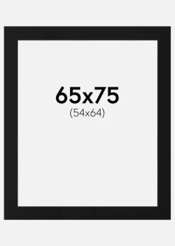 Passepartout Sort Standard (Hvid kerne) 65x75 cm (54x64)