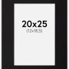 Passepartout Sort Standard (Hvid Kerne) 20x25 cm (12x18,5)