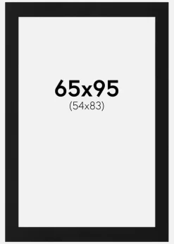 Passepartout Sort Standard (Hvid kerne) 65x95 cm (54x83)