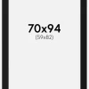 Passepartout Sort Standard (Hvid kerne) 70x94 cm (59x82)