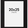 Passepartout Sort Standard (Hvid kerne) 20x25 cm (14x19)