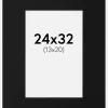 Passepartout Sort Standard (Hvid kerne) 24x32 cm (13x20)
