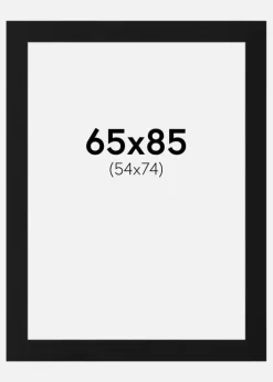 Passepartout Sort Standard (Hvid kerne) 65x85 cm (54x74)