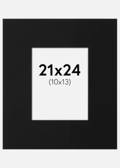 Passepartout Sort Standard (Hvid kerne) 21x24 cm (10x13)