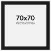 Passepartout Sort Standard (Hvid kerne) 70x70 cm (59,96x59,96)