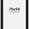 Passepartout Sort Standard (Hvid kerne) 70x94 cm (57,42x82,82)