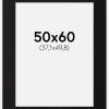 Passepartout Sort Standard (Hvid Kerne) 50x60 cm (37,1x49,8)