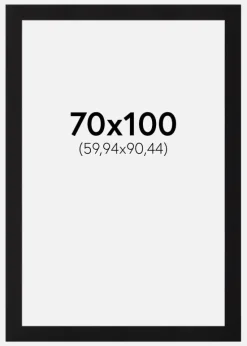 Passepartout Sort Standard (Hvid Kerne) 70x100 cm (59,94x90,44)