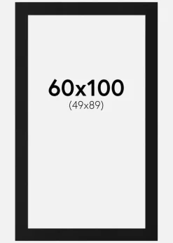 Passepartout Sort Standard (Hvid kerne) 60x100 cm (49x89)