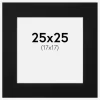 Passepartout Sort Standard (Hvid kerne) 25x25 cm (17x17)