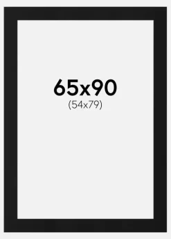 Passepartout Sort Standard (Hvid kerne) 65x90 cm (54x79)