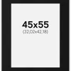 Passepartout Sort Standard (Hvid kerne) 45x55 cm (32,02x42,18)