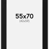 Passepartout Sort Standard (Hvid kerne) 55x70 cm (42x59)