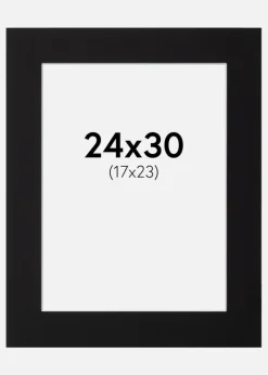 Passepartout Sort Standard (Hvid kerne) 24x30 cm (17x23)