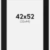 Passepartout Sort Standard (Hvid kerne) 42x52 cm (32x44)