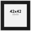 Passepartout Sort Standard (Hvid kerne) 42x42 cm (32x32)