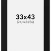 Passepartout Sort Standard (Hvid kerne) 33x43 cm (24,4x34,56)