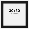 Passepartout Sort Standard (Hvid kerne) 30x30 cm (23,5x23,5)