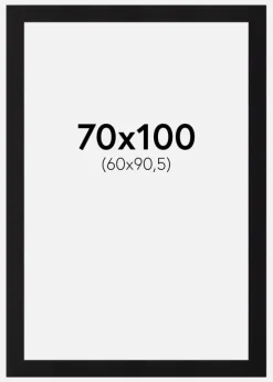 Passepartout Sort Standard (Hvid Kerne) 70x100 cm (60x90,5)
