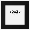 Passepartout Sort Standard (Hvid Kerne) 35x35 cm (23x23)