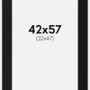 Passepartout Sort Standard (Hvid kerne) 42x57 cm (32x47)