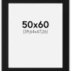 Passepartout Sort Standard (Hvid kerne) 50x60 cm (39,64x47,26)