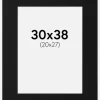 Passepartout Sort Standard (Hvid kerne) 30x38 cm (20x27)