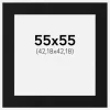 Passepartout Sort Standard (Hvid kerne) 55x55 cm (42,18x42,18)