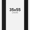 Passepartout Sort Standard (Hvid kerne) 35x55 cm (24x44)