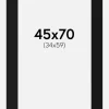 Passepartout Sort Standard (Hvid kerne) 45x70 cm (34x59)