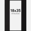 Passepartout Sort Standard (Hvid Kerne) 18x35 cm (9,16x24,4)