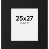 Passepartout Sort Standard (Hvid kerne) 25x27 cm (14x17)