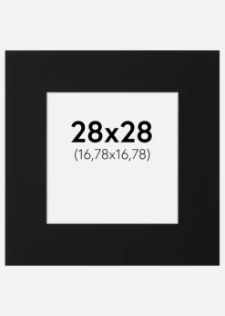 Passepartout Sort Standard (Hvid kerne) 28x28 cm (16,78x16,78)