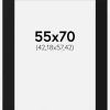 Passepartout Sort Standard (Hvid kerne) 55x70 cm (42,18x57,42)