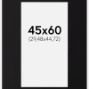 Passepartout Sort Standard (Hvid Kerne) 45x60 cm (29,48x44,72)